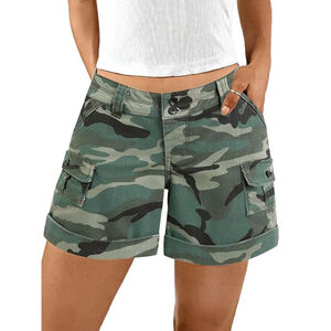 Flamingals Cargo Camo Mini Shorts Size L